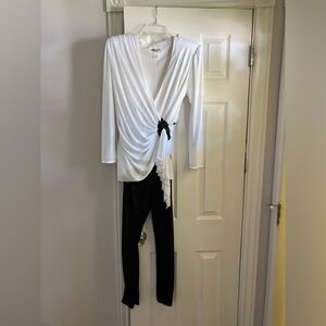 Abby Kent 1980s Pantsuit Black and White